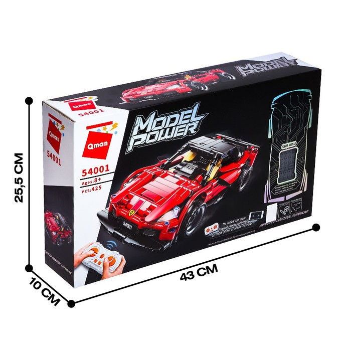 Конструктор гоночная машина Qman Model Power на радиоуправлении, 425 деталей, 8+ Конструктор гоночная машина Qman Model Power на радиоуправлении, 425 деталей, 8+