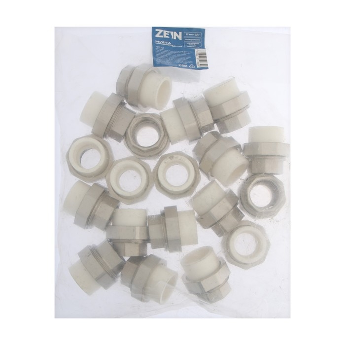 Муфта комбинированная ZEIN, полипропиленовая, американка, внутренняя резьба, d=25 мм х 3/4 Муфта комбинированная ZEIN, полипропиленовая, американка, внутренняя резьба, d=25 мм х 3/4"