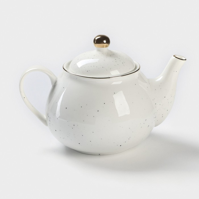 Чайник фарфоровый заварочный Доляна «Млечный путь», 900 мл, цвет белый в крапинку Чайник фарфоровый заварочный Доляна «Млечный путь», 900 мл, цвет белый в крапинку