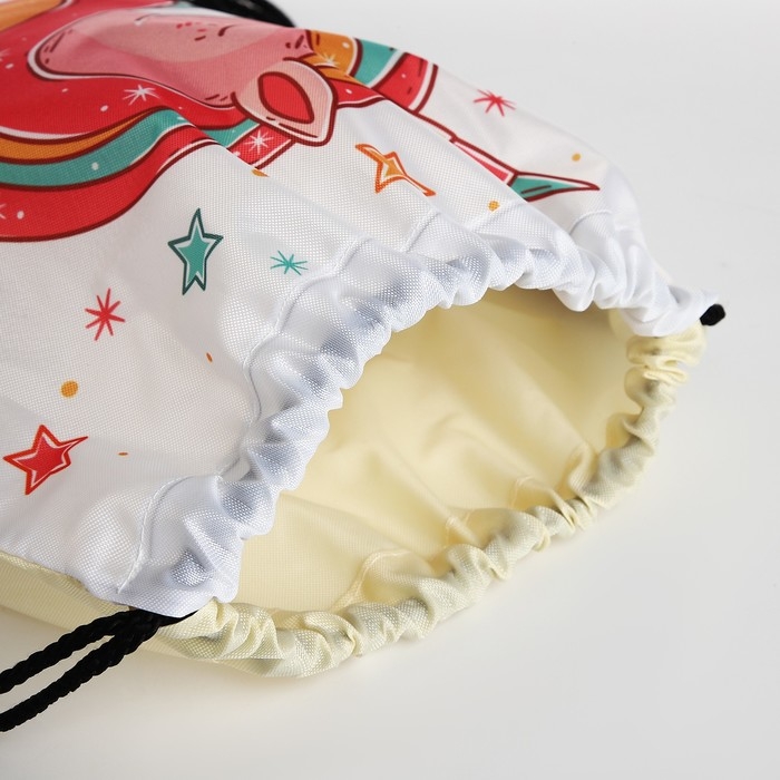 Мешок для обуви на шнурке, цвет белый/розовый