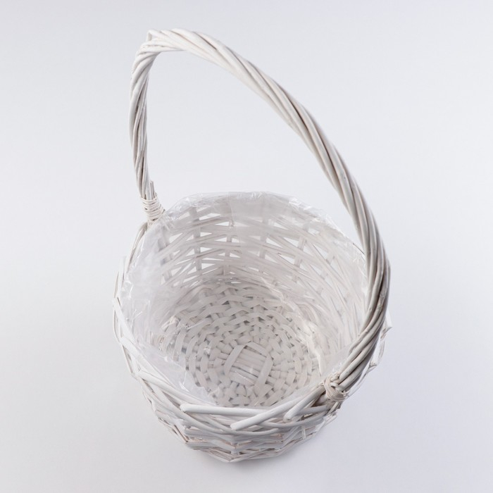 Набор корзин «Плетёнка», белый, 3 шт, 28×14/45 см, 24×13/41 см, 19×11/37 см, ива Набор корзин «Плетёнка», белый, 3 шт, 28×14/45 см, 24×13/41 см, 19×11/37 см, ива