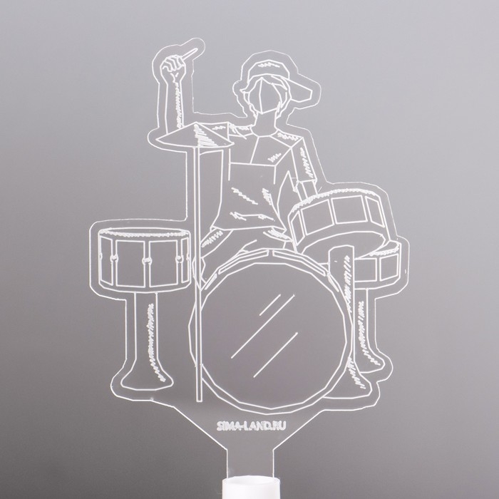 Светильник Светильник "Барабанщик" LED RGB 6 цветов от батареек LR1130, 3шт 7х10,5 см RISALUX