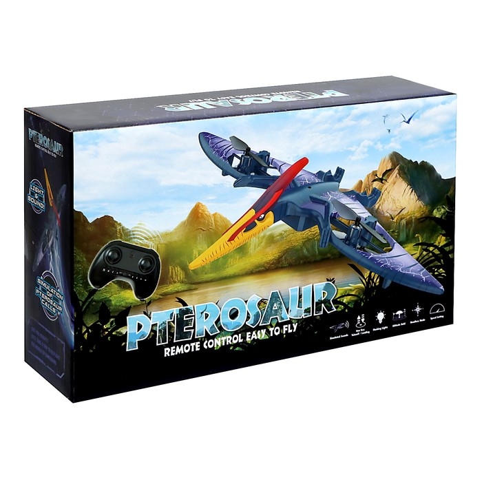 Квадрокоптер «Дино. Птерозавр», радиоуправление, свет, звук, с аккумулятором Квадрокоптер «Дино. Птерозавр», радиоуправление, свет, звук, с аккумулятором