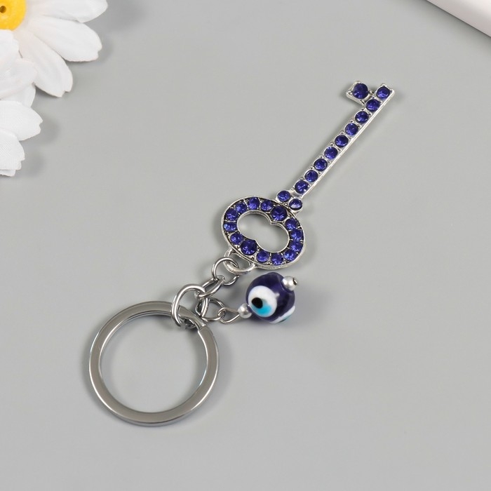 Брелок от сглаза металл Брелок от сглаза металл "Ключ с камушками" 2,4х6,5 см