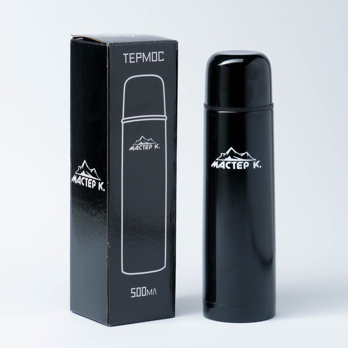 Термос, 500 мл, Гильза  Термос, 500 мл, Гильза "Мастер К", с кружкой, сохраняет тепло 24 ч, 25 х 7 см
