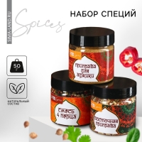 Набор специй «Новые грани вкуса»: смесь 4 перца, приправа для аджики, восточная приправа, 300 г (3 шт. х 100 г).