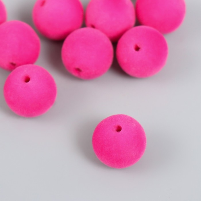 Бусины для творчества бархатное напыление Бусины для творчества бархатное напыление "Тёмно-розовый" набор 10 шт d=1,4 см