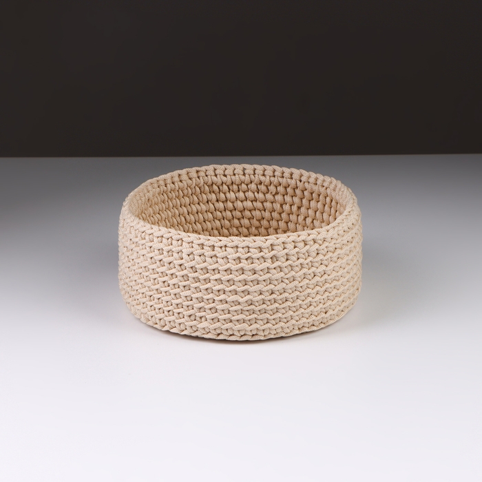 Набор вязанных корзин, 3 шт, полиэфирное волокно, бежевый Набор вязанных корзин, 3 шт, полиэфирное волокно, бежевый