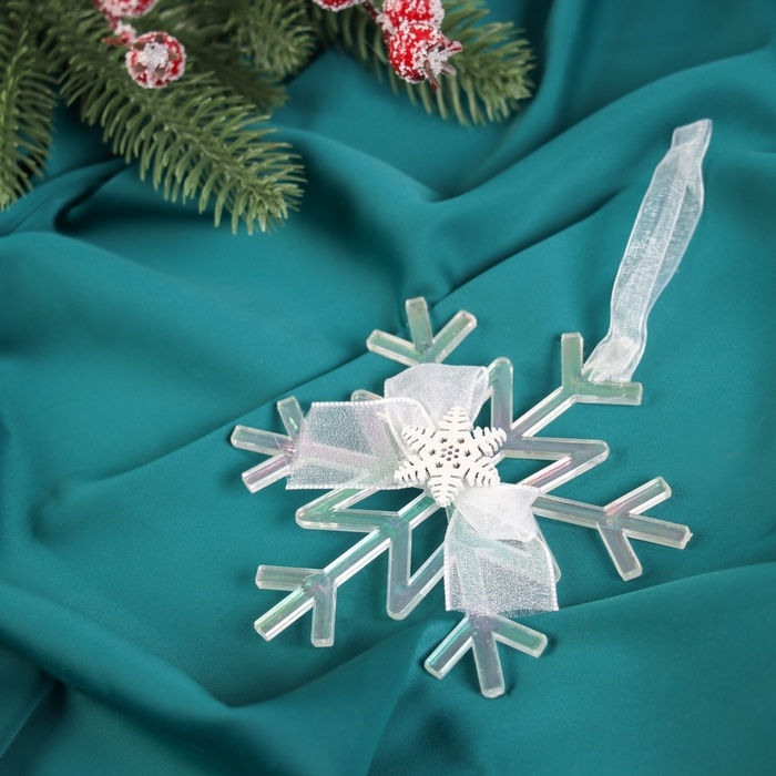 Украшение ёлочное Украшение ёлочное "Снежинка зеркальная" 12х10 см