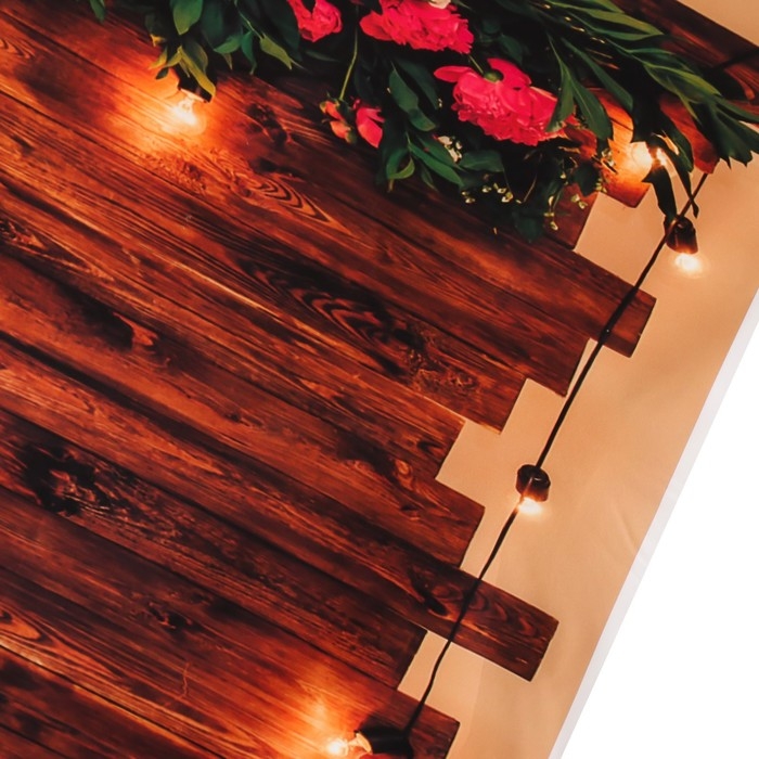 Фотофон винил Фотофон винил "Пионы и фонарики на дощатая стене" 80х125 см