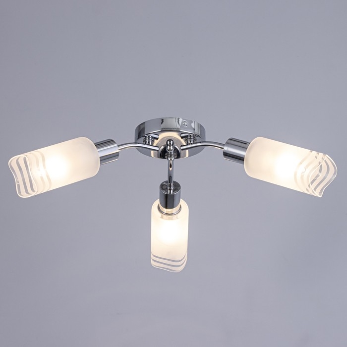 Люстра потолочная Адель 3х40Вт Е14 Хром 52x52x19 см Люстра потолочная Адель 3х40Вт Е14 Хром 52x52x19 см