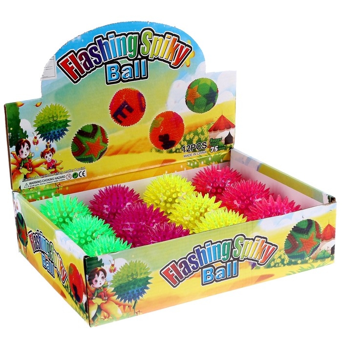 Мяч «Ёжик», световой, с пищалкой, цвета МИКС Мяч «Ёжик», световой, с пищалкой, цвета МИКС
