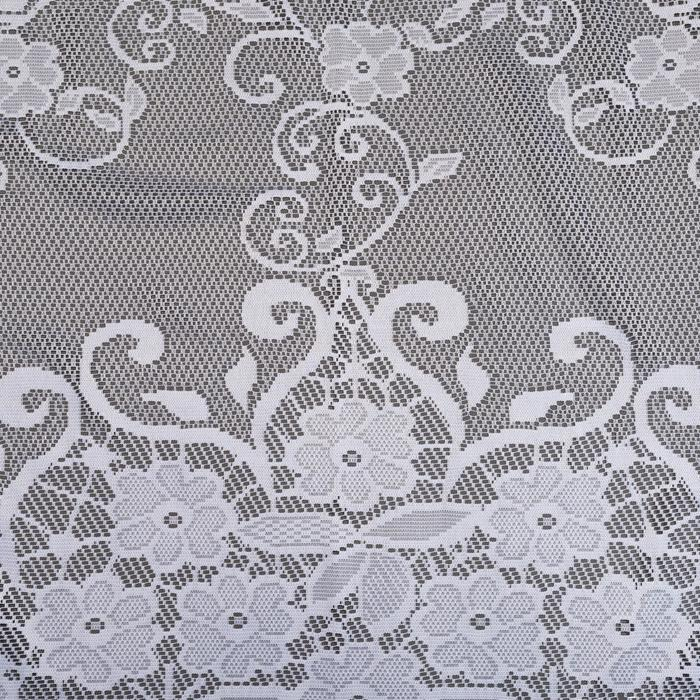 Тюль на кухню со шторной лентой, 305х165 см, цвет белый, 100% полиэстер Тюль на кухню со шторной лентой, 305х165 см, цвет белый, 100% полиэстер