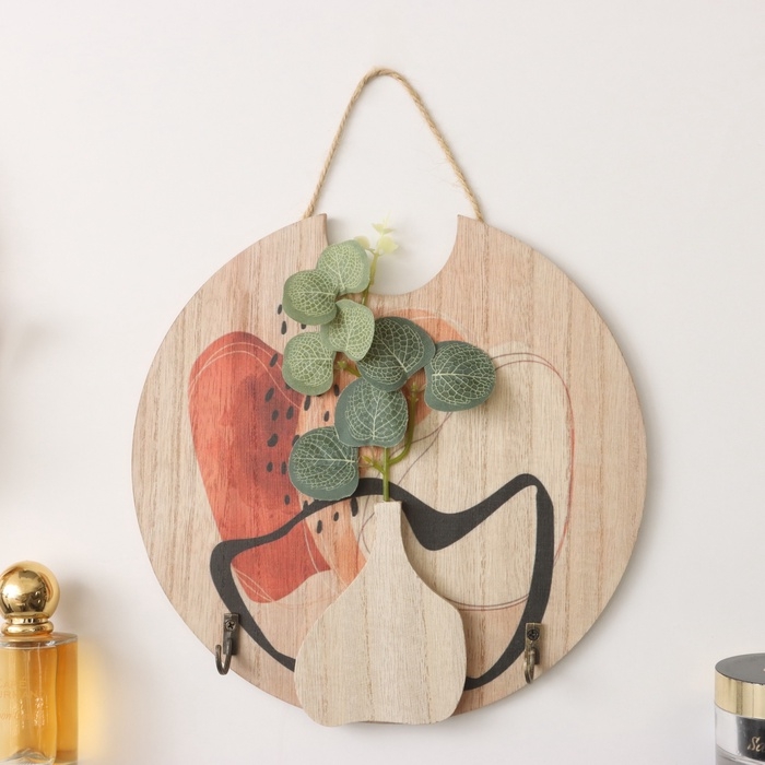 Крючки декоративные дерево Крючки декоративные дерево "Абстракция. Фрукт. Цветок" 1,5х23,4х22,5 см