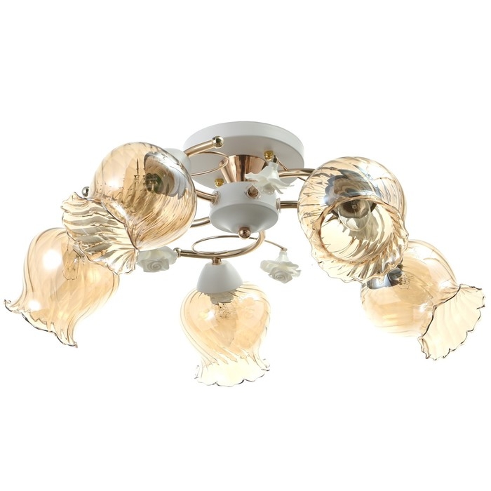 Люстра Люстра "Молла" 5хЕ27 40Вт бело-золотой 56х56х25 см BayerLux