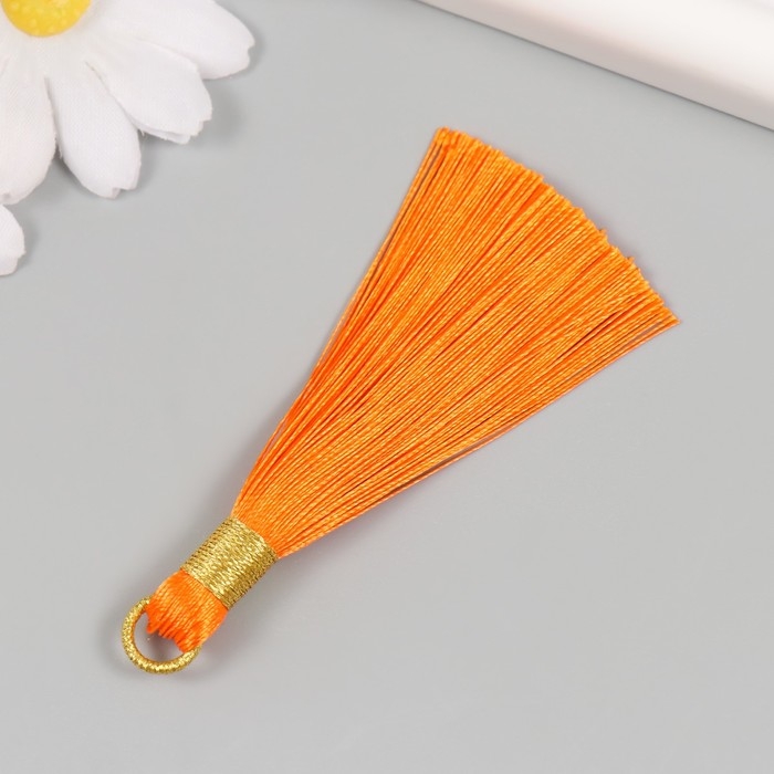 Декор для творчества текстиль Декор для творчества текстиль "Кисть. Оливия" оранжевый набор 2 шт 8х1,2 см