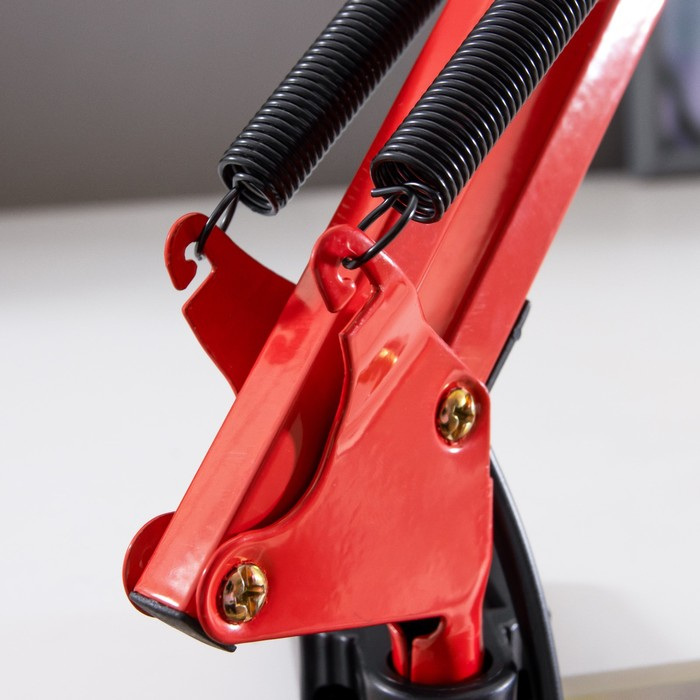 Лампа настольная Е27, h=55 см, шарнирная, на зажиме (220В) красная RISALUX