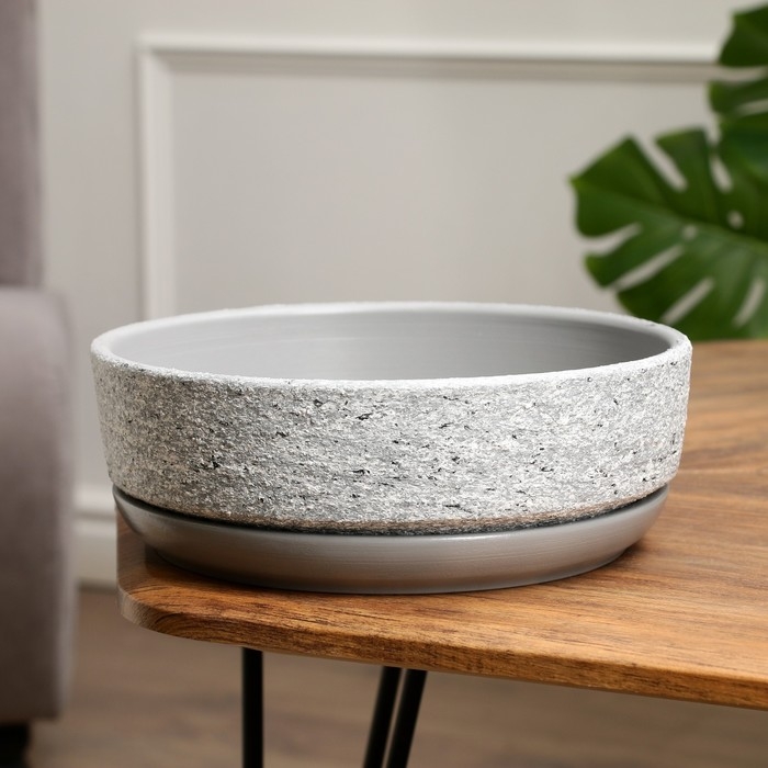 Горшок цветочный Горшок цветочный "Бонсай" для кактусов и суккулентов, серый, 2,6 л