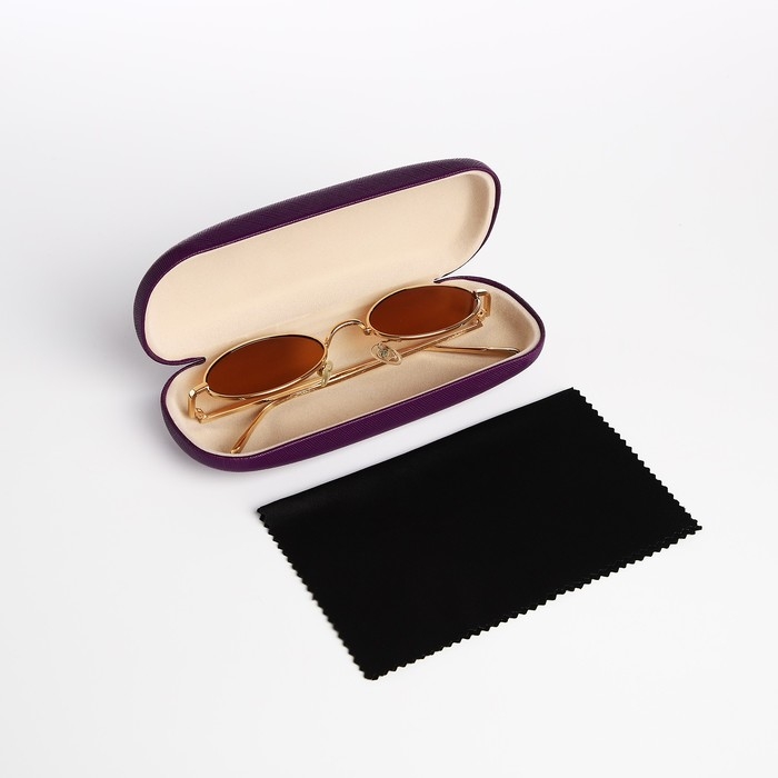 Футляр для очков на хлопушке, длина 16 см, цвет фиолетовый Футляр для очков на хлопушке, длина 16 см, цвет фиолетовый