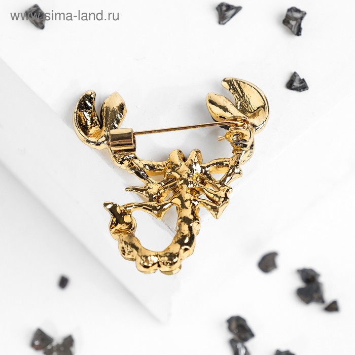 Брошь «Скорпион», цвет бело-чёрный в золоте Брошь «Скорпион», цвет бело-чёрный в золоте