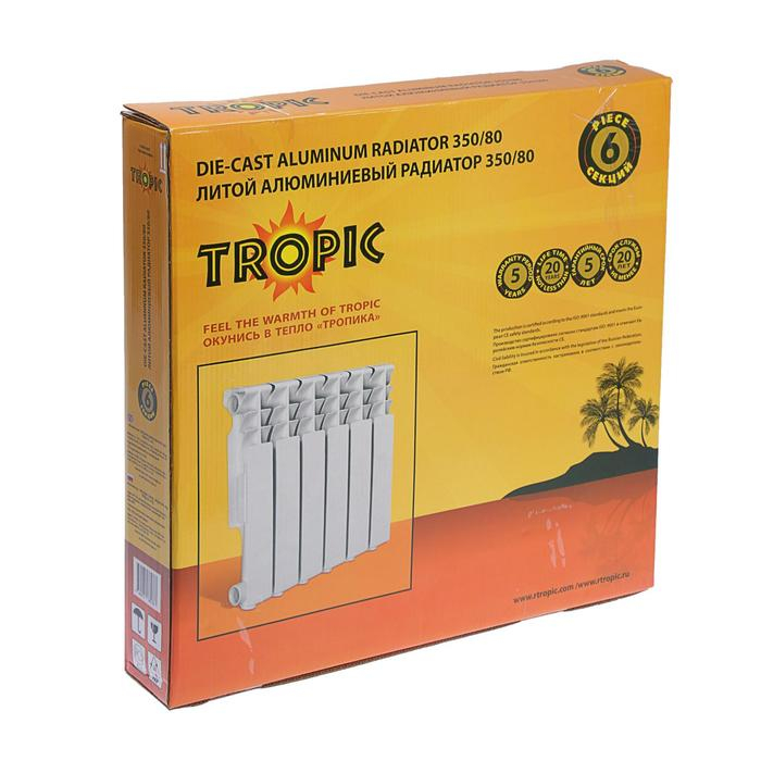 Радиатор Tropic 350x80 мм алюминиевый, 6 секций Радиатор Tropic 350x80 мм алюминиевый, 6 секций