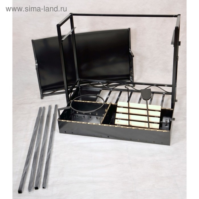 Мангал с крышей Хоттабыч 105 х 60 х 219 см, кочерга, совок, подставка под казан Мангал с крышей Хоттабыч 105 х 60 х 219 см, кочерга, совок, подставка под казан