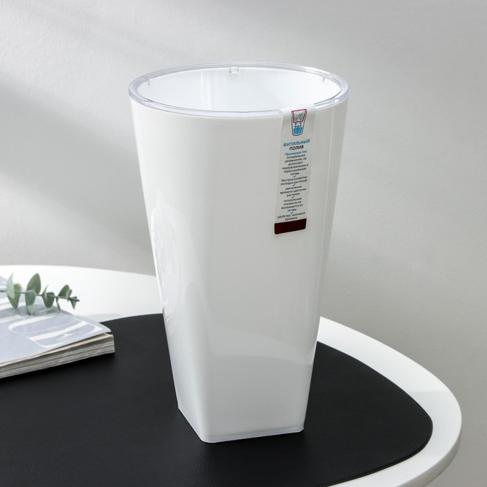 Кашпо для цветов со вставкой «Грейс», 2,7 л (1,5 л), цвет белый Кашпо для цветов со вставкой «Грейс», 2,7 л (1,5 л), цвет белый