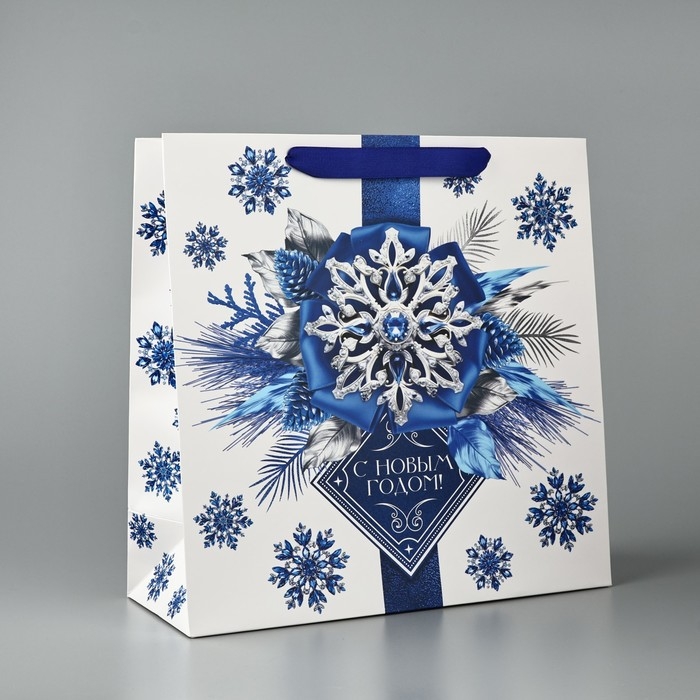 Пакет подарочный новогодний ламинированный квадратный «С Новым годом», 30 х 30 х 12 см , Новый год Пакет подарочный новогодний ламинированный квадратный «С Новым годом», 30 х 30 х 12 см , Новый год