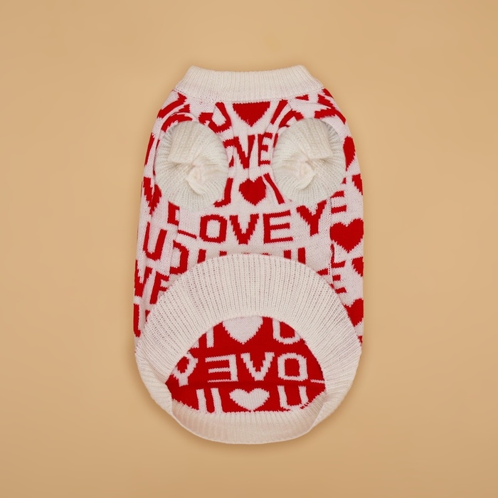 Свитер  Свитер "ILOVEYOU", M (ДС 26, ОШ 26, ОГ 28-46 см)