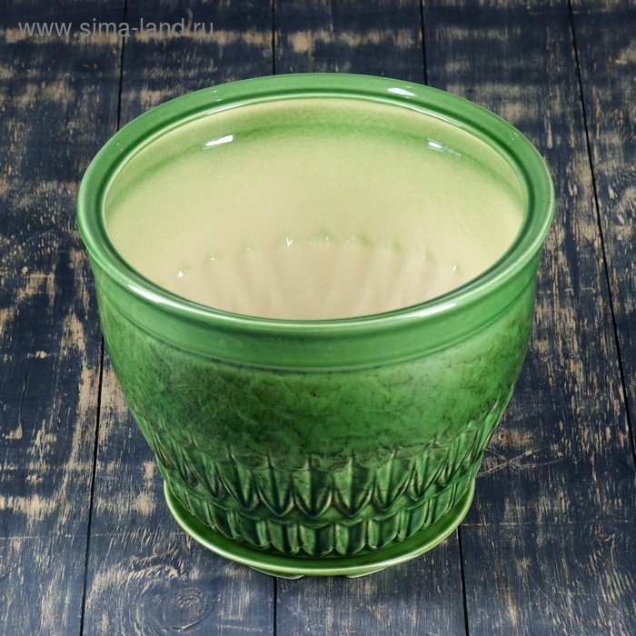 Горшок цветочный Горшок цветочный "Болеро №1" 10 л, 21 × 30 см, 1 сорт, зелёный