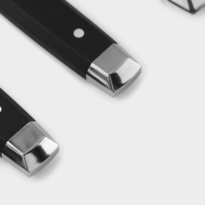 Столовые приборы из нержавеющей стали «Аппетит», 24 предмета, цвет ручек чёрный Столовые приборы из нержавеющей стали «Аппетит», 24 предмета, цвет ручек чёрный