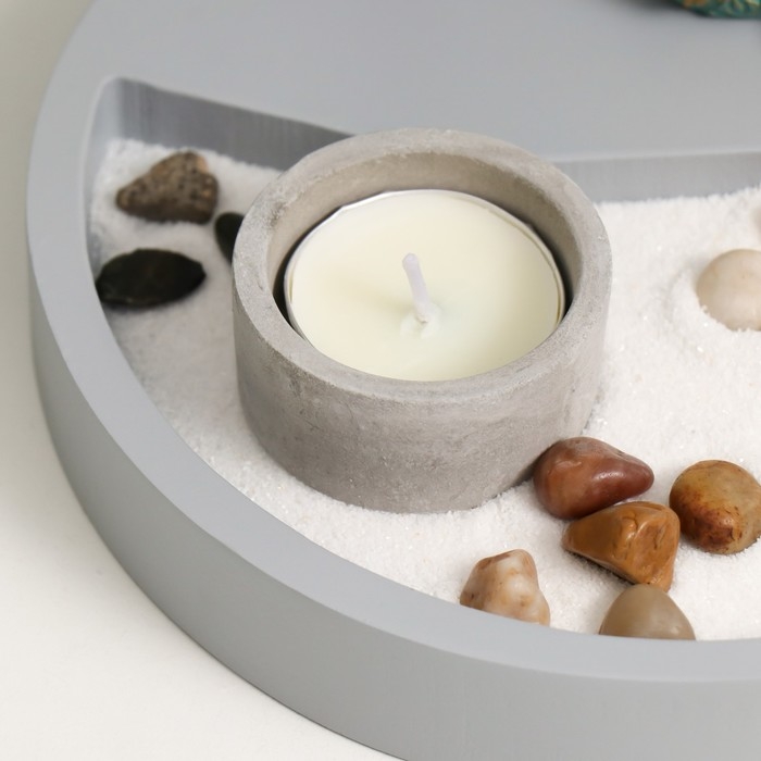 Сад камней Дзен  Сад камней Дзен "Будда в тени дерева" песок+свеча 17,2х17,2х23,5 см