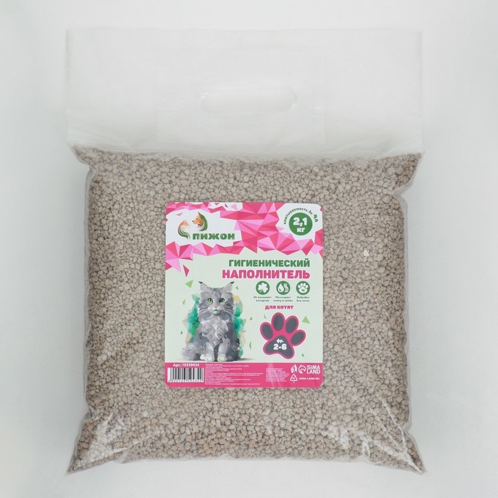 Наполнитель гигиенический Наполнитель гигиенический "Пижон" , для котят 2,1 кг впитываемость до 4 л фр 2-6
