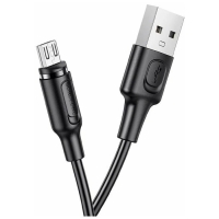 Кабель Borofone BX41, microUSB - USB, магнитный, 2.4 А, 1 м, PVC оплётка, чёрный