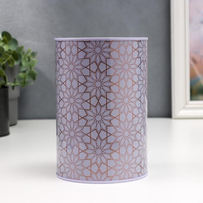 Копилка металл банка Копилка металл банка "Золотые узоры на белом" МИКС 15х10х10 см