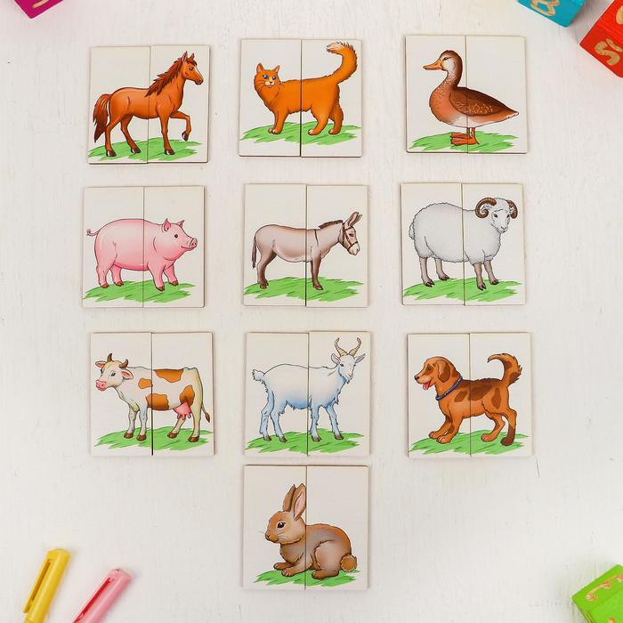 Картинки-половинки «Ферма», картинки нарисованы, размер картинки: 8,5 × 8,5 см Картинки-половинки «Ферма», картинки нарисованы, размер картинки: 8,5 × 8,5 см