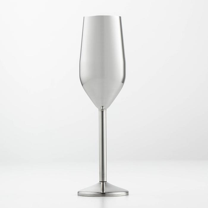 Бокал-флюте из нержавеющей стали, 200 мл, 22×6,5 см, для коктейлей, глянцевый, цвет серебряный Бокал-флюте из нержавеющей стали, 200 мл, 22×6,5 см, для коктейлей, глянцевый, цвет серебряный