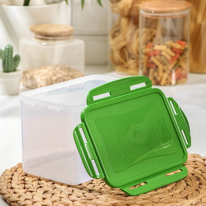 Контейнер пищевых Good & Good, с герметичной крышкой , 2,2 л, цвет прозрачный, крышка МИКС Контейнер пищевых Good & Good, с герметичной крышкой , 2,2 л, цвет прозрачный, крышка МИКС