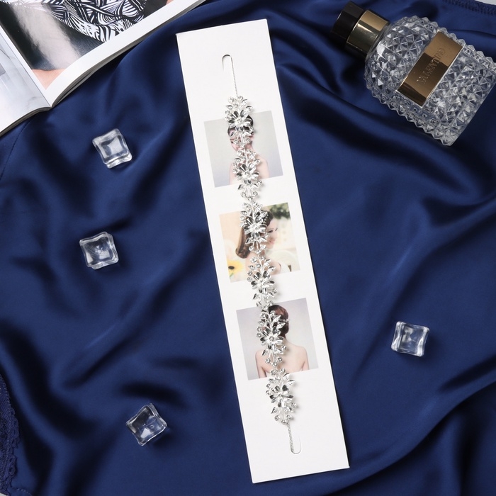 Аксессуар для волос  Аксессуар для волос "Джуди" цветник, 26 см, серебро