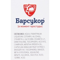 Детский разогревающий крем с барсучьим жиром при простуде и ОРВИ, 30 мл