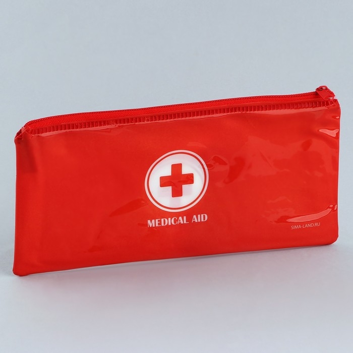 Аптечка дорожная плоская  Аптечка дорожная плоская "MEDICAL AID", 20,5*9,5 см,