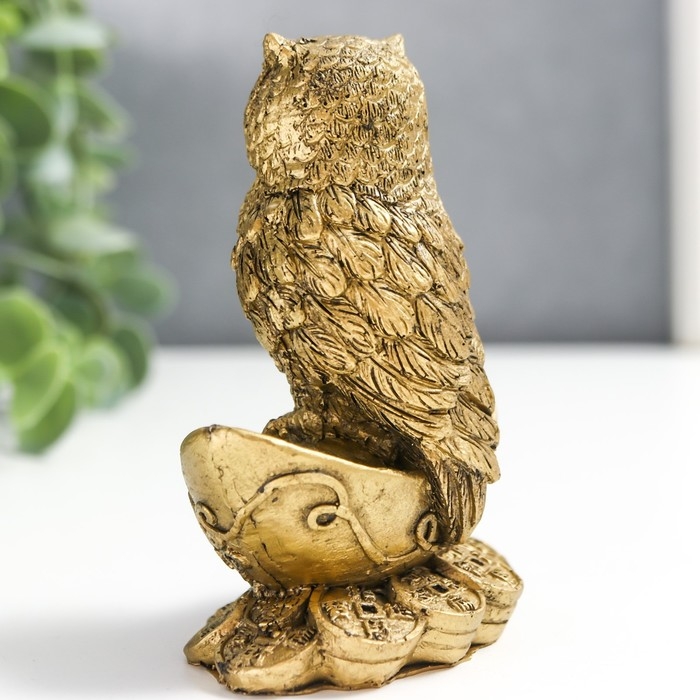 Нэцке полистоун под бронзу Нэцке полистоун под бронзу "Филин на слитке" 7х4,5х9,5 см