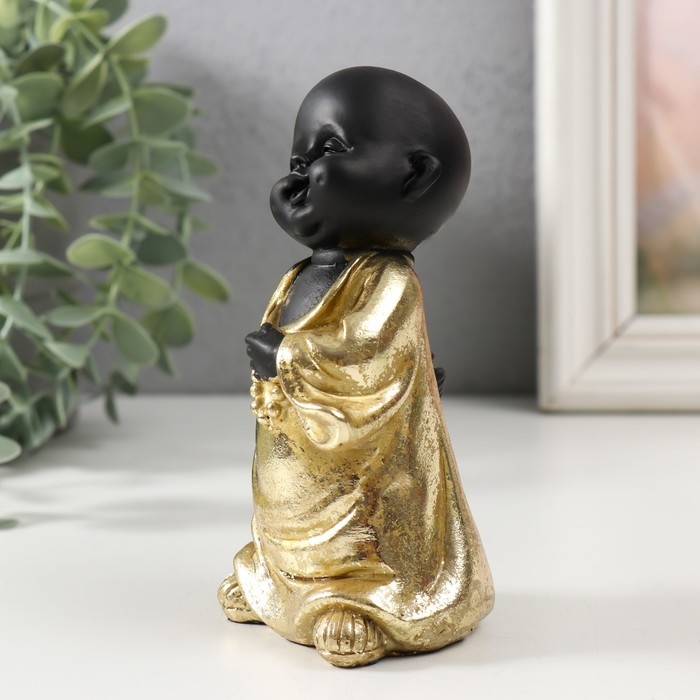 Сувенир полистоун  Сувенир полистоун "Маленький Будда в золотом. Радость" МИКС 6х5,6х13 см