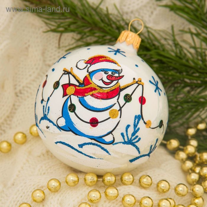 Набор новогодних шаров Набор новогодних шаров "Морозный" (набор 4 шт) 7,5 см