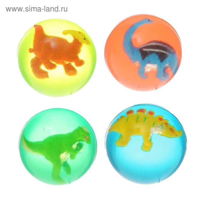 Мяч каучуковый «Динозавр», диаметр 4,5 см, цвета МИКС Мяч каучуковый «Динозавр», диаметр 4,5 см, цвета МИКС