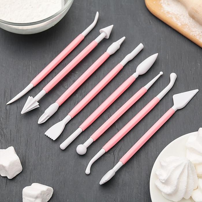 Набор приспособлений для моделирования кондитерских украшений Доляна, 8 шт, цвет МИКС Набор приспособлений для моделирования кондитерских украшений Доляна, 8 шт, цвет МИКС