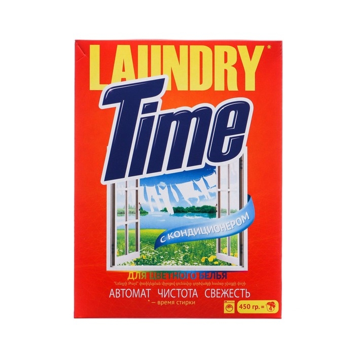 Стиральный порошок  Стиральный порошок "LAUNDRY TIME" универсал, автомат для цветного белья 450 гр