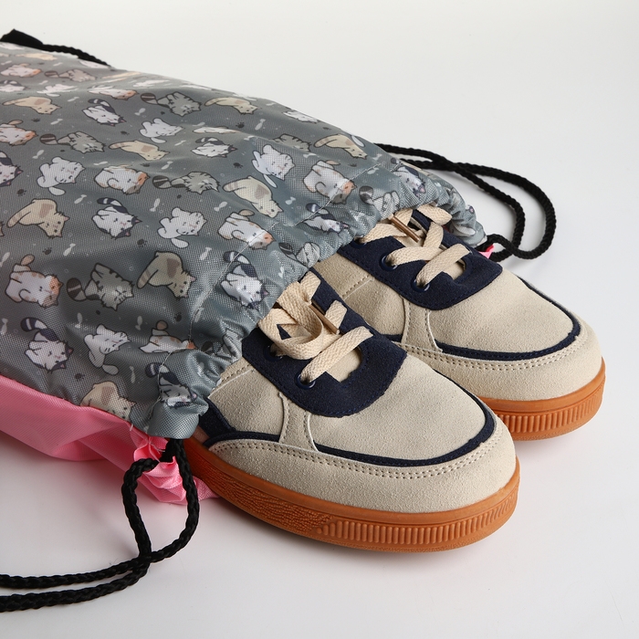 Мешок для обуви на шнурке, цвет серый Мешок для обуви на шнурке, цвет серый