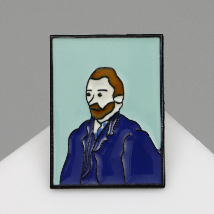 Значок «Искусство» Ван Гог, цветной в чёрном металле Значок «Искусство» Ван Гог, цветной в чёрном металле