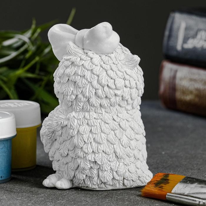 Фигура для раскраски  Фигура для раскраски "Сова с бантом" 10х7х6см